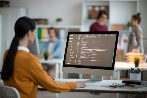 Picture of  girl doing coding